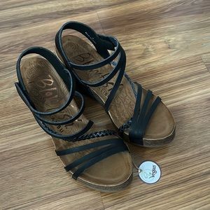 Blowfish straps wedge sandals